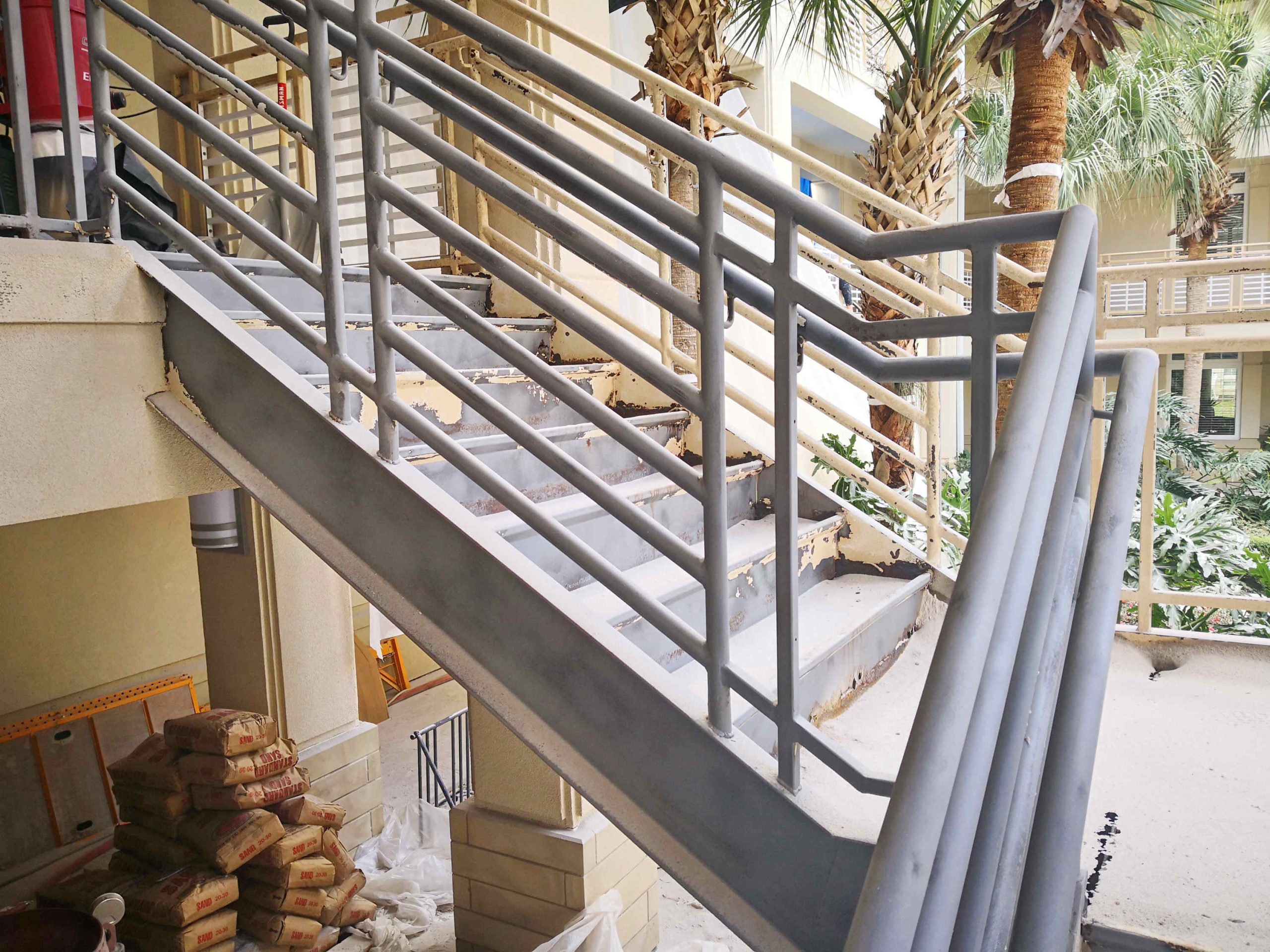 Commercial_steel_staircase_repair_sandblast_paint_removal-19