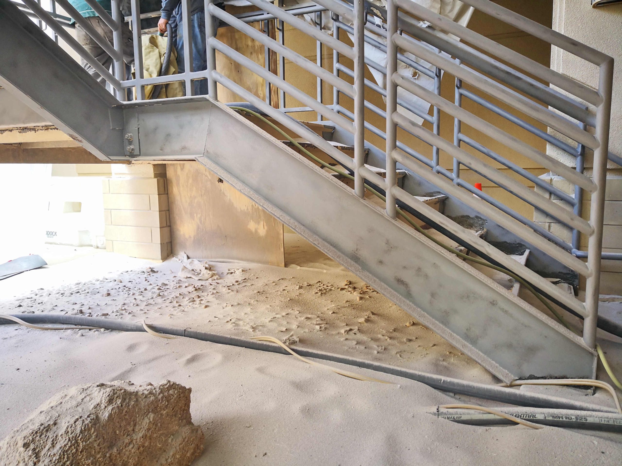 Commercial_steel_staircase_repair_sandblast_paint_removal-20